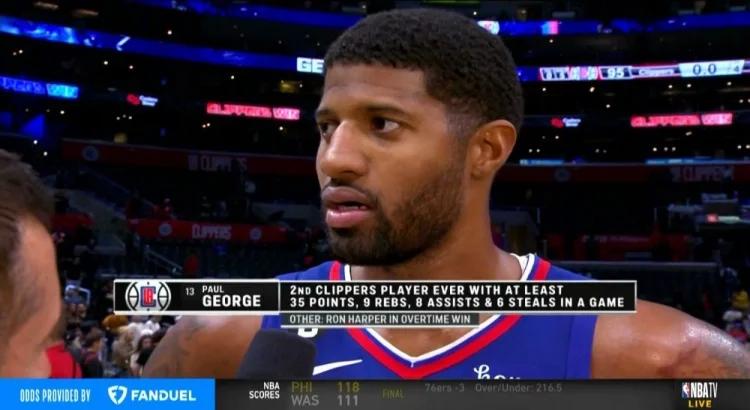 包含火箭主场击败快船，乔治贡献全场最高篮板的词条